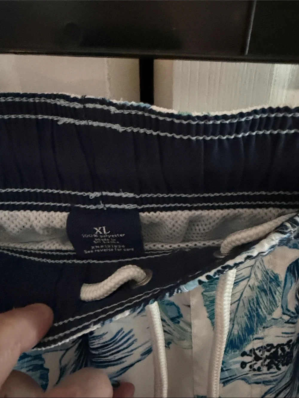croft & barrow Blue and White Floral Swim Board Shorts